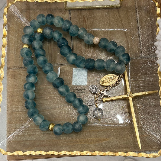 Rosary with Blue Beads