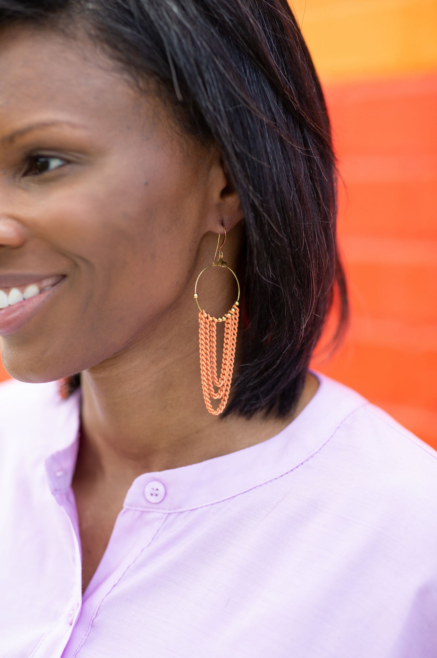 The Becca Chain Layered Hoop Earrings by Annie Claire Designs