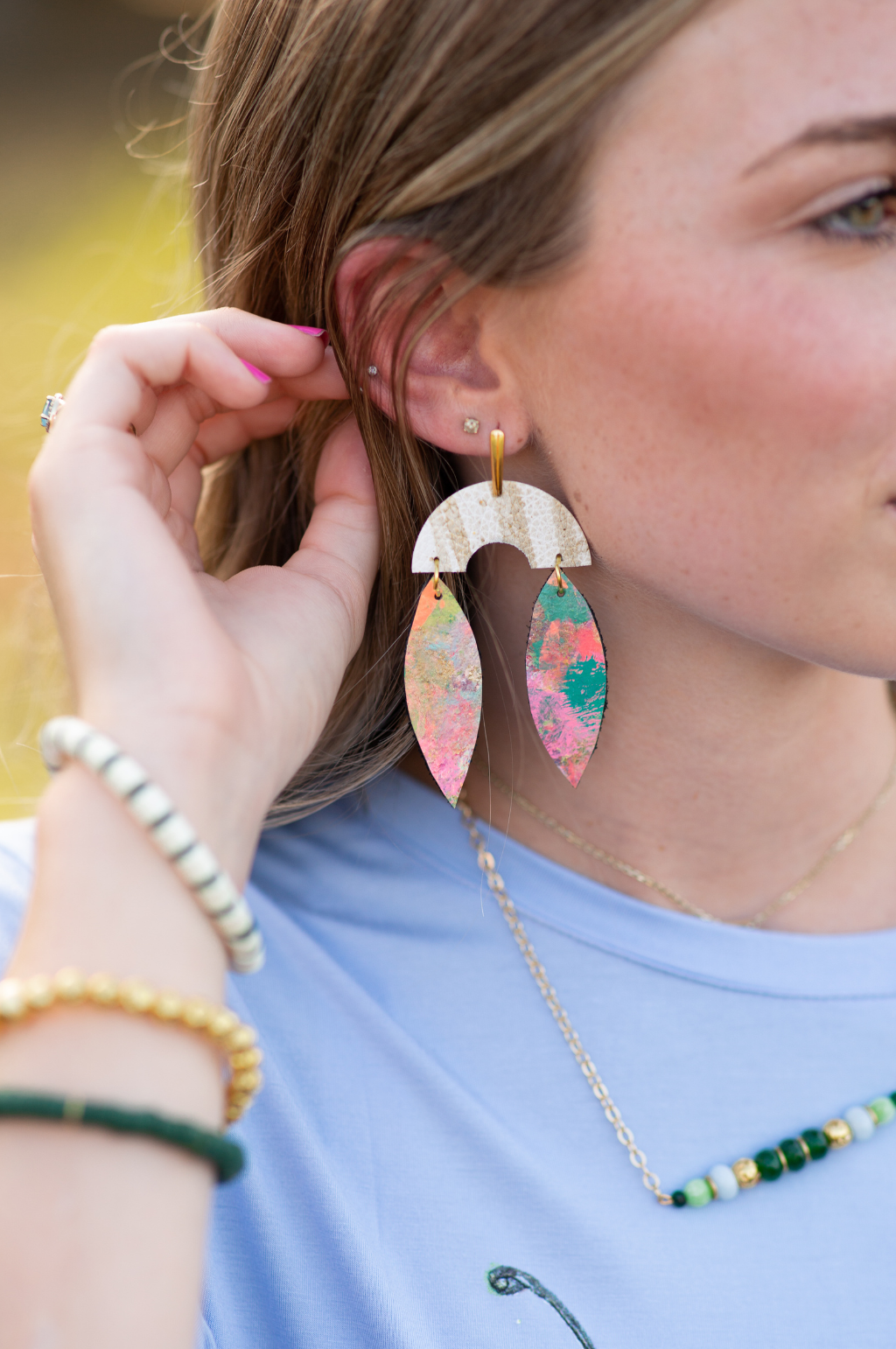 Marley Leather Spirit Earrings by Annie Claire Designs