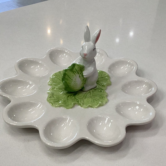 Ceramic Bunny Egg Tray